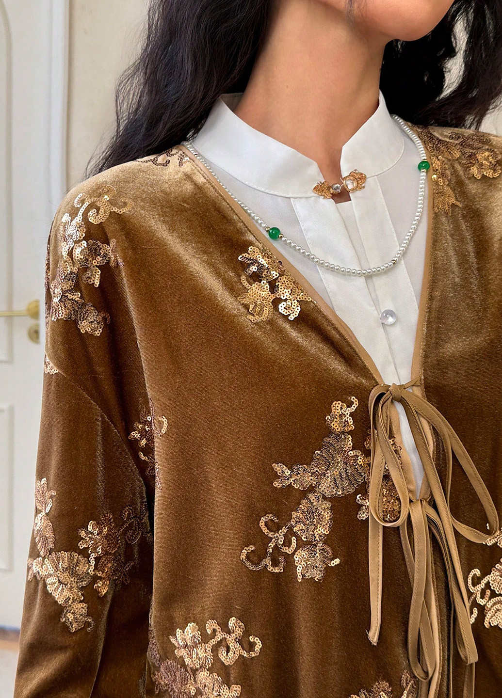 Коричневая блуза SHEIN