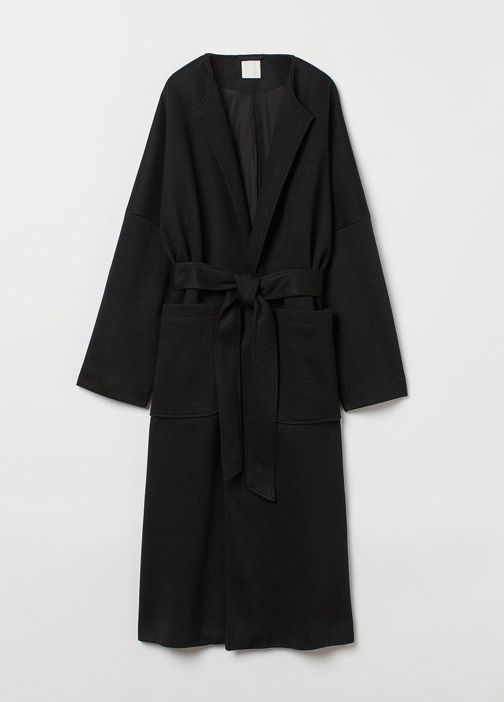 Черное демисезонное Пальто подовжене H&M