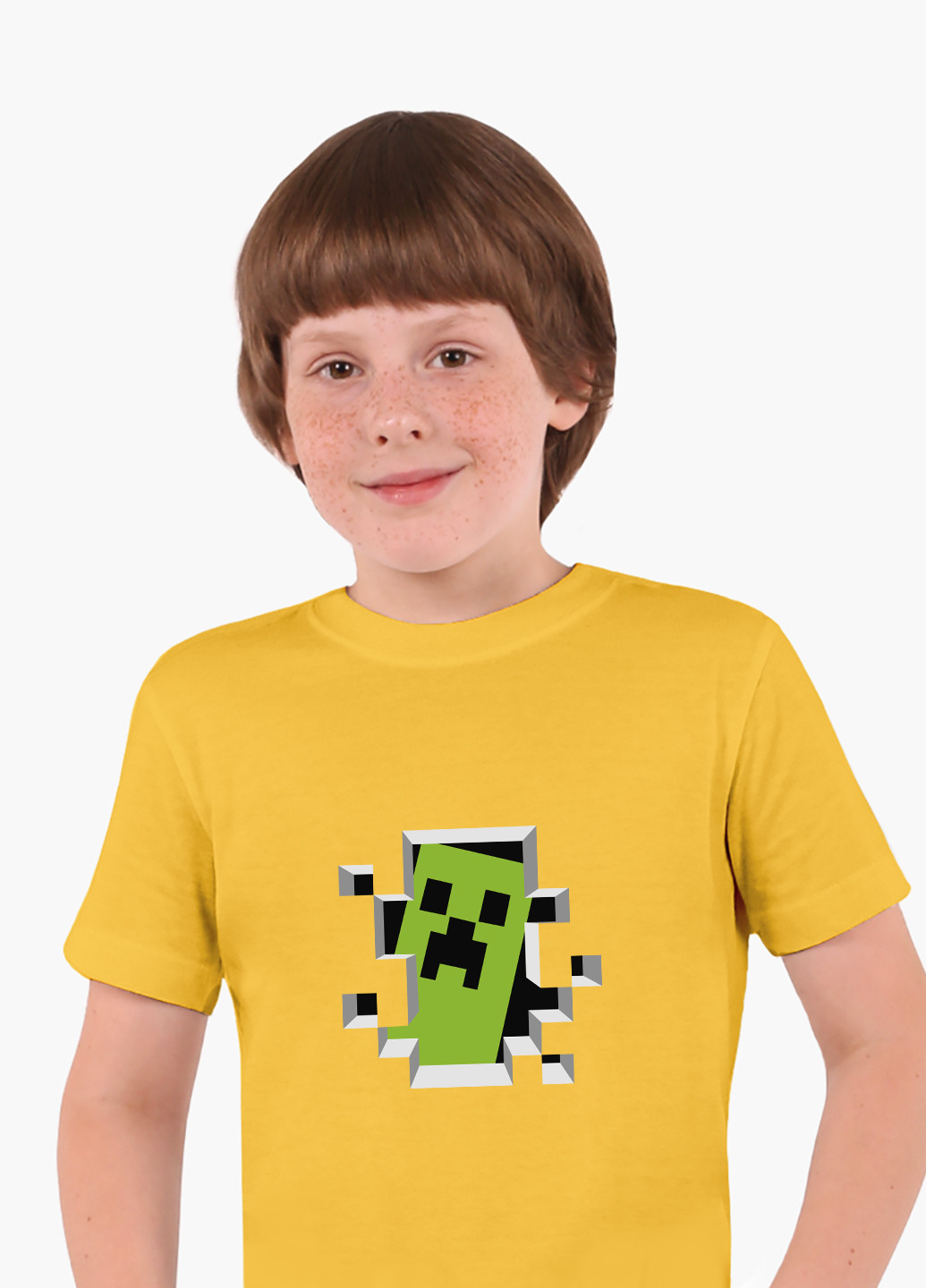 Жовта демісезонна футболка дитяча майнкрафт (minecraft) (9224-1709) MobiPrint