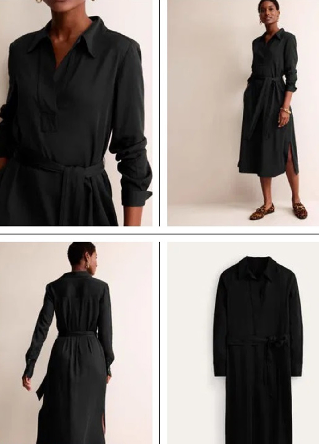 Черное кэжуал платье рубашка Boden однотонное