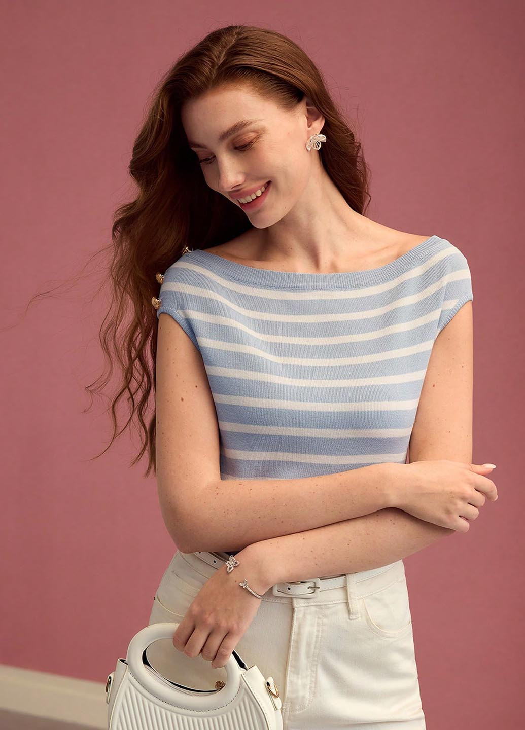 Блакитна блуза SHEIN