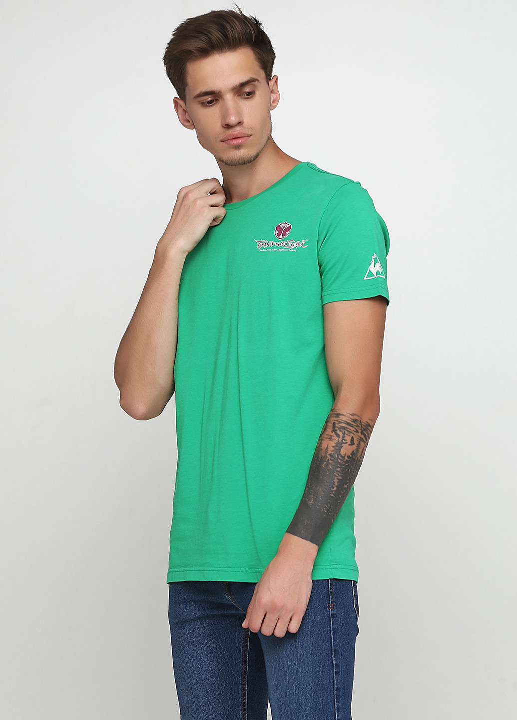 Зеленая футболка Le Coq Sportif