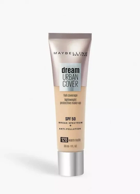 ЗАХИСНА ТОНАЛЬНА ОСНОВА DREAM URBAN COVER ALL-IN-ONE SPF 50 128 warm nude 30ml Maybelline (256239047)