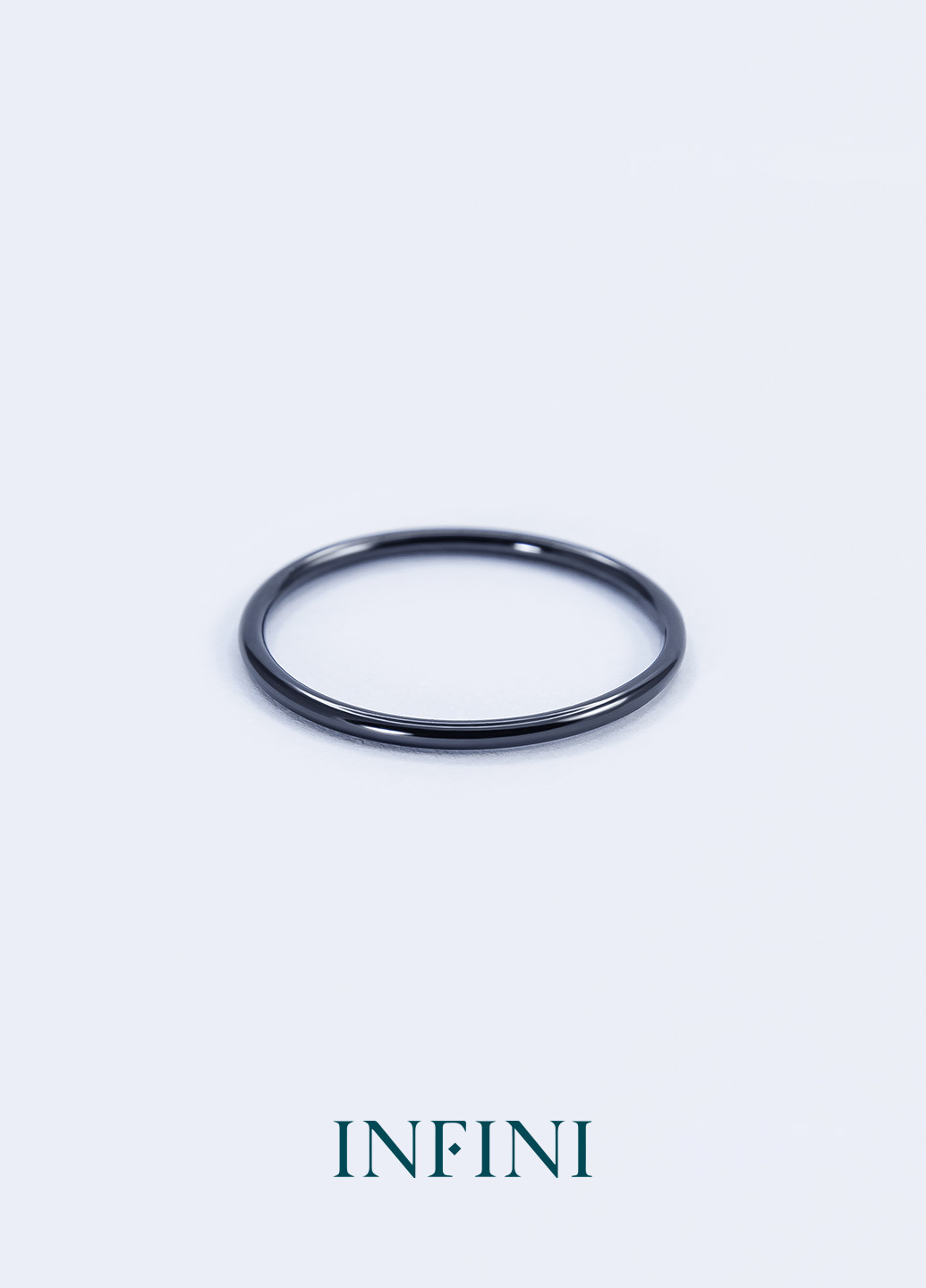 Кольцо серебряное з черным родированием Infini (256537022)