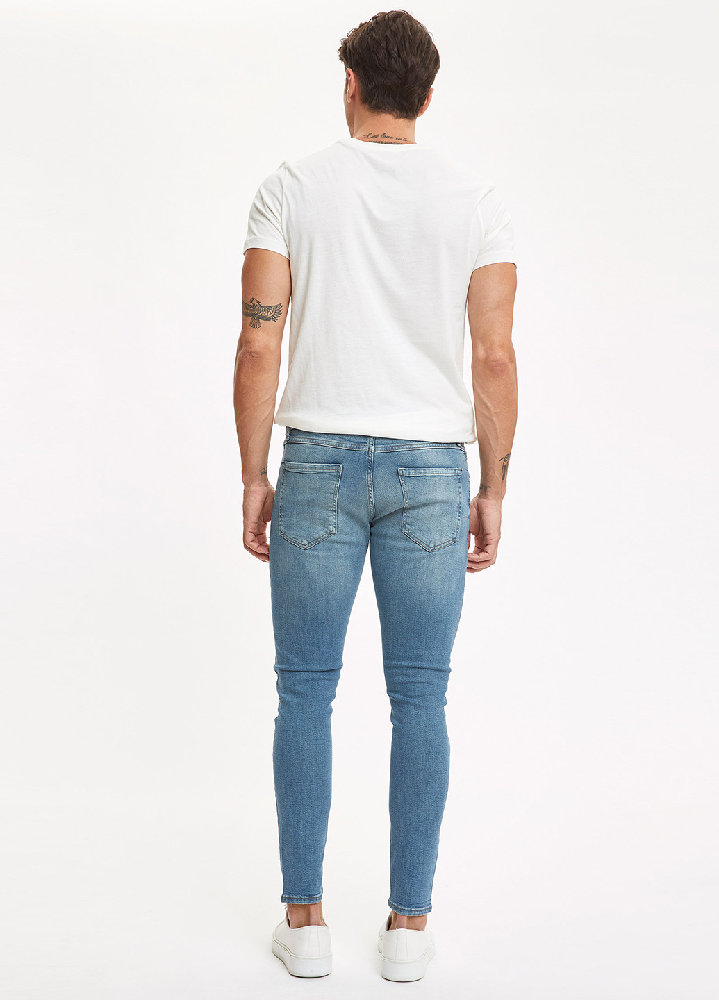 Голубые демисезонные скинни джинсы DeFacto