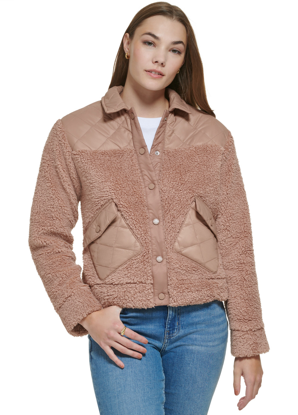 Розово-коричневая демисезонная куртка Calvin Klein