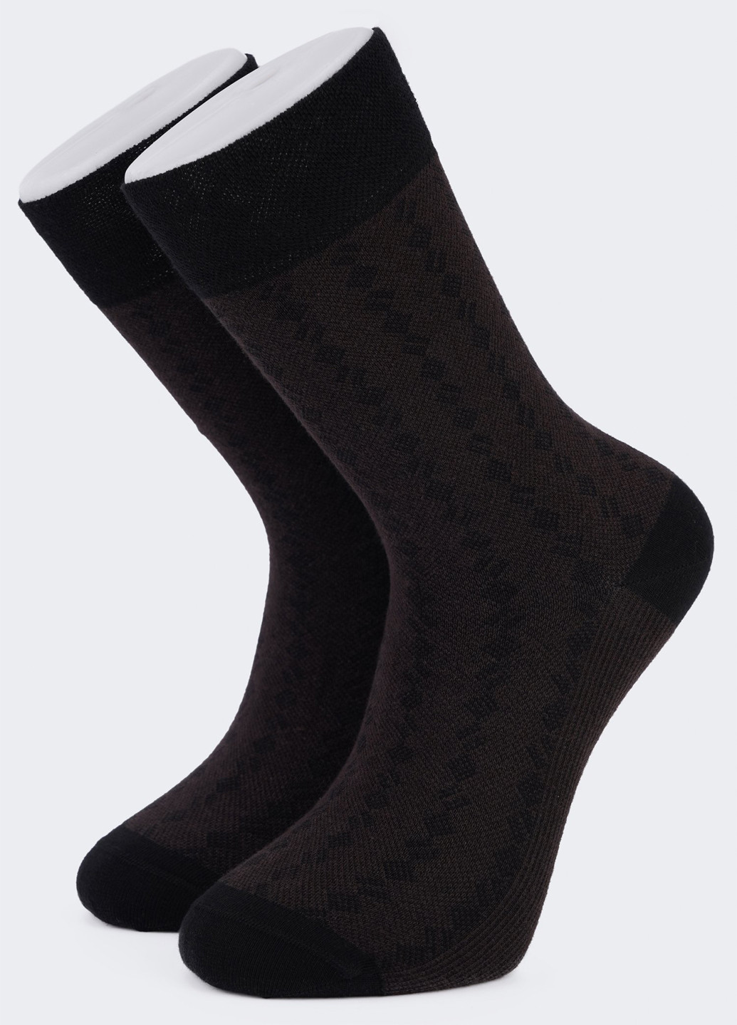 Тёмно-коричневые носки Trend Collection геометрические (309054237)