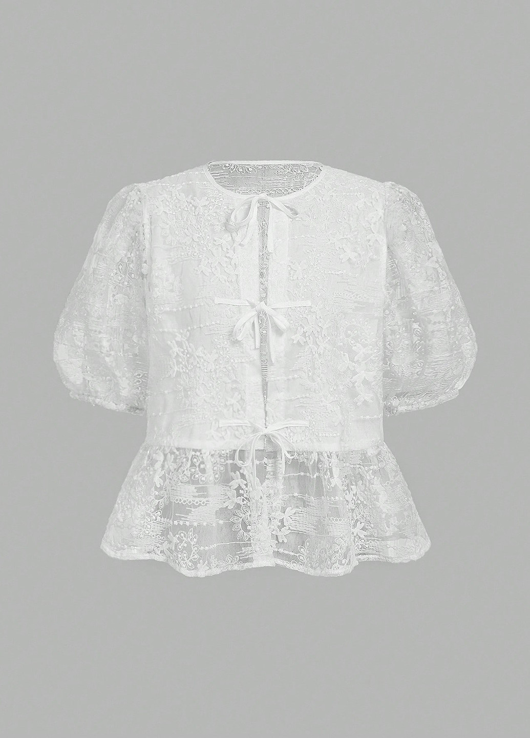 Белая блуза с баской SHEIN