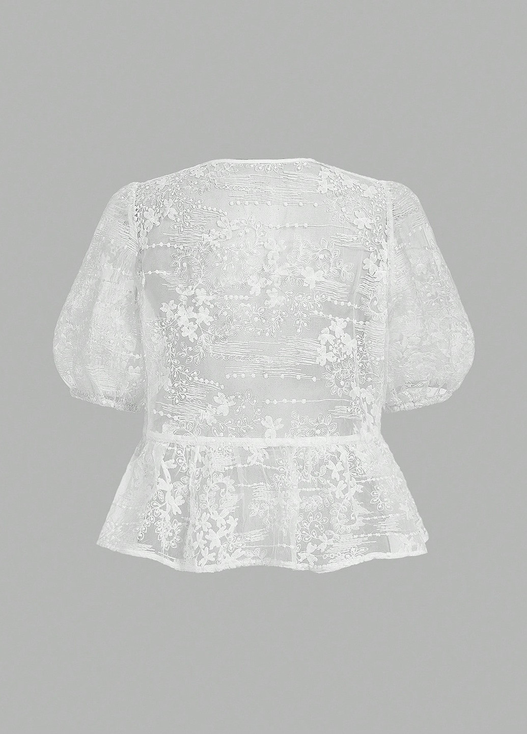 Белая блуза с баской SHEIN