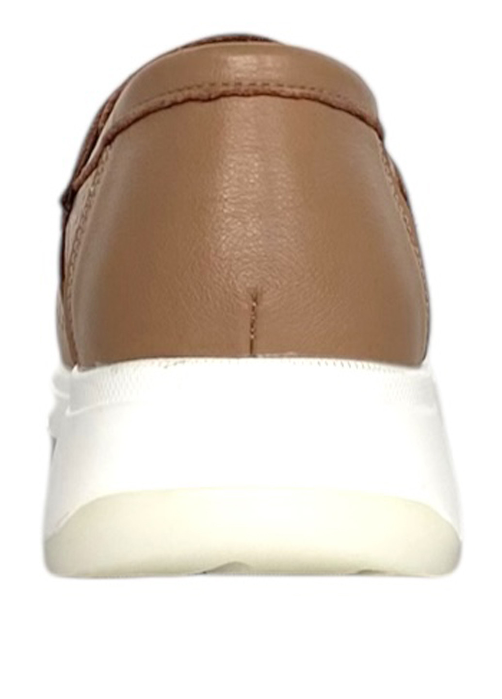 Светло-коричневые мокасины Meego с перфорацией, с белой подошвой