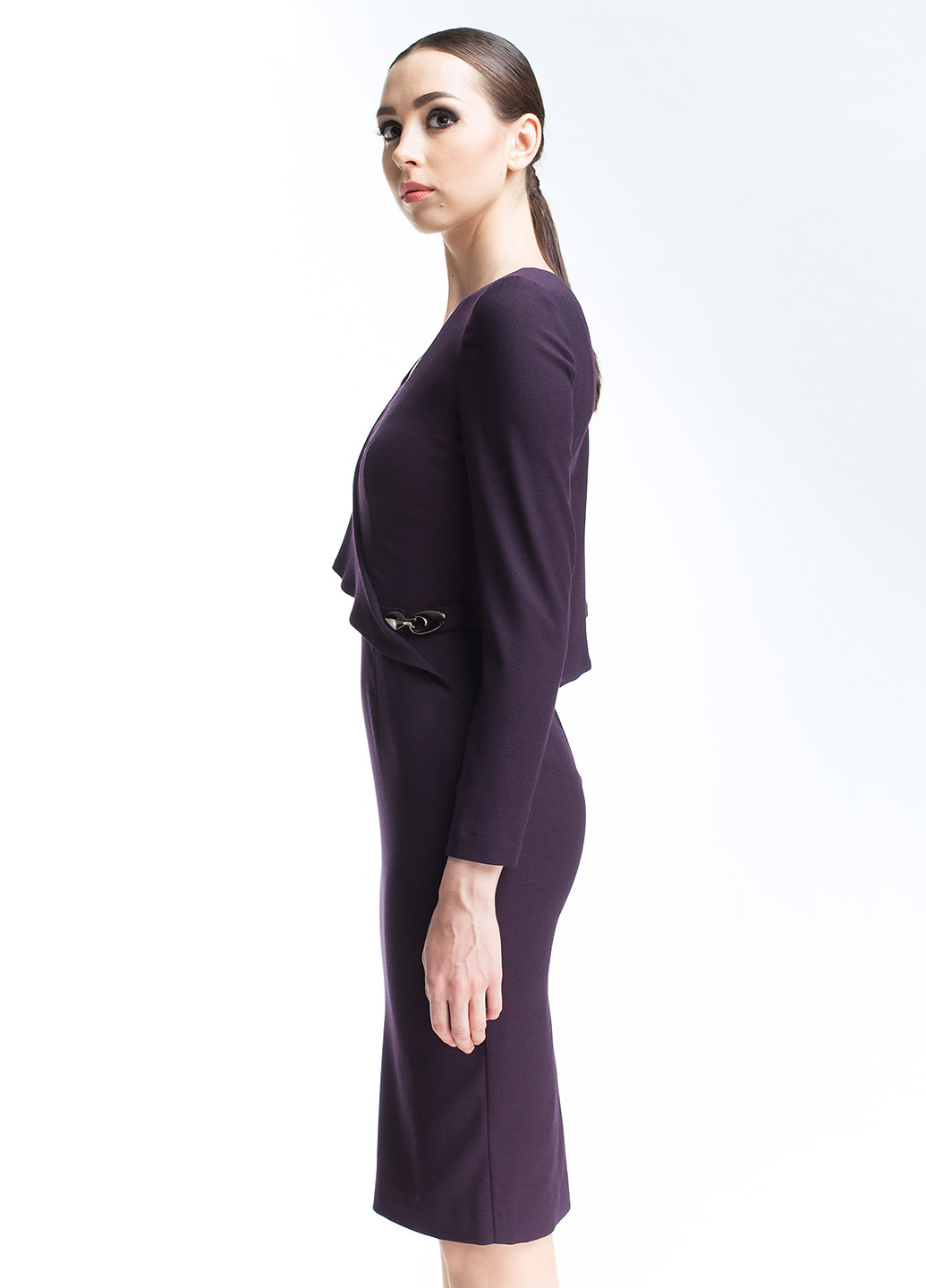 Темно-фиолетовое кэжуал платье BGL однотонное