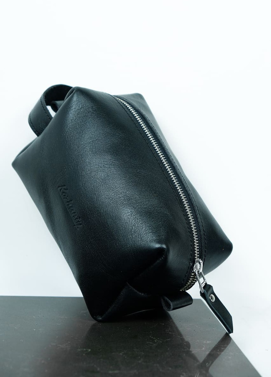 Кожаный органайзер косметичка несессер черный. Для мелких вещей. В сумку в авто в поездку Kozhanty (252348099)