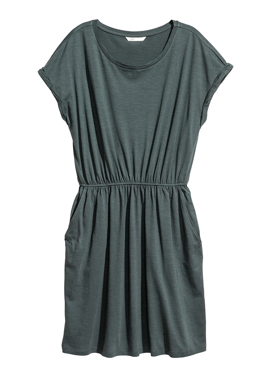 Темно-зеленое кэжуал платье клеш H&M меланжевое