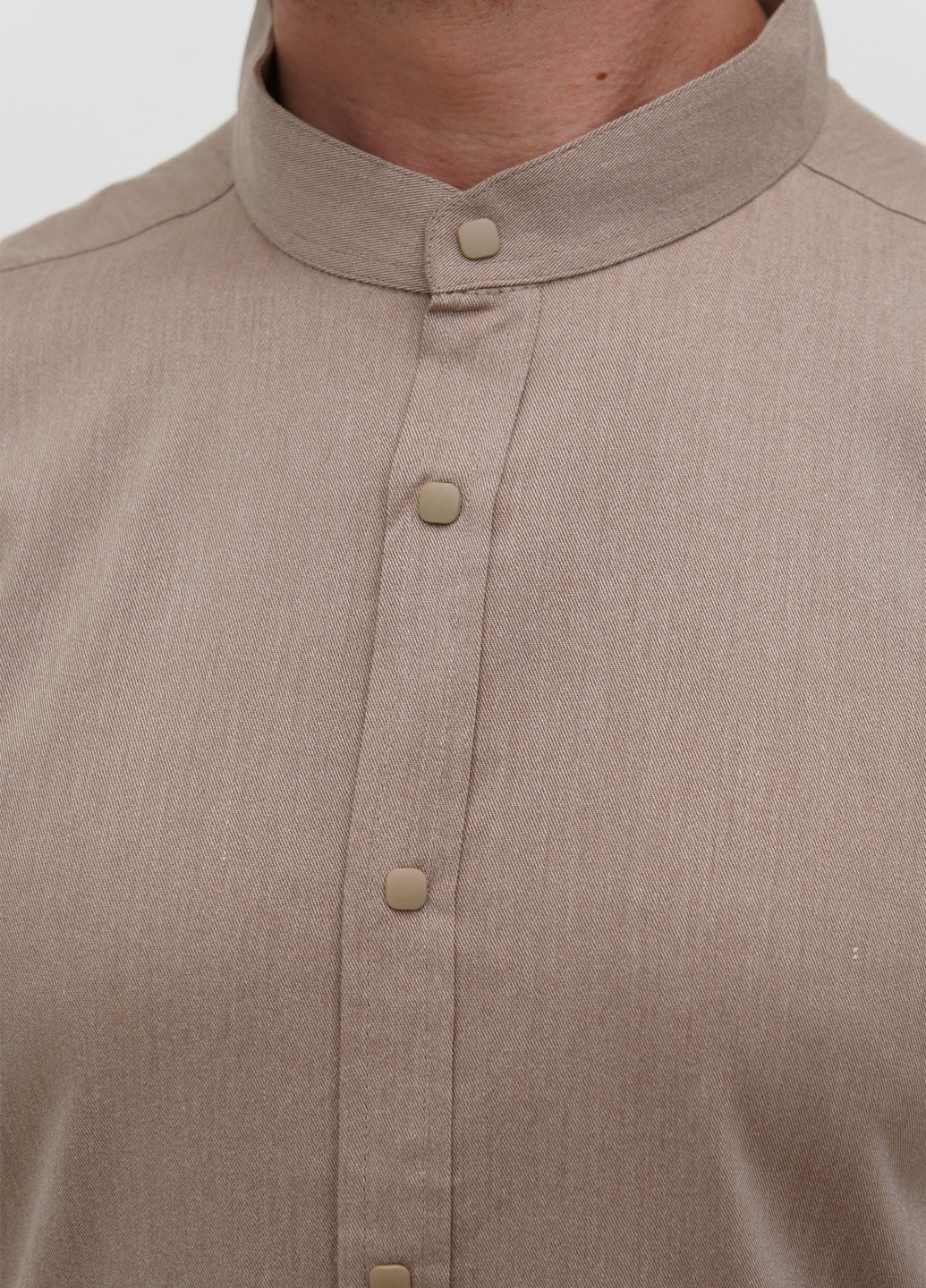 Бежевая классическая рубашка однотонная Trend Collection