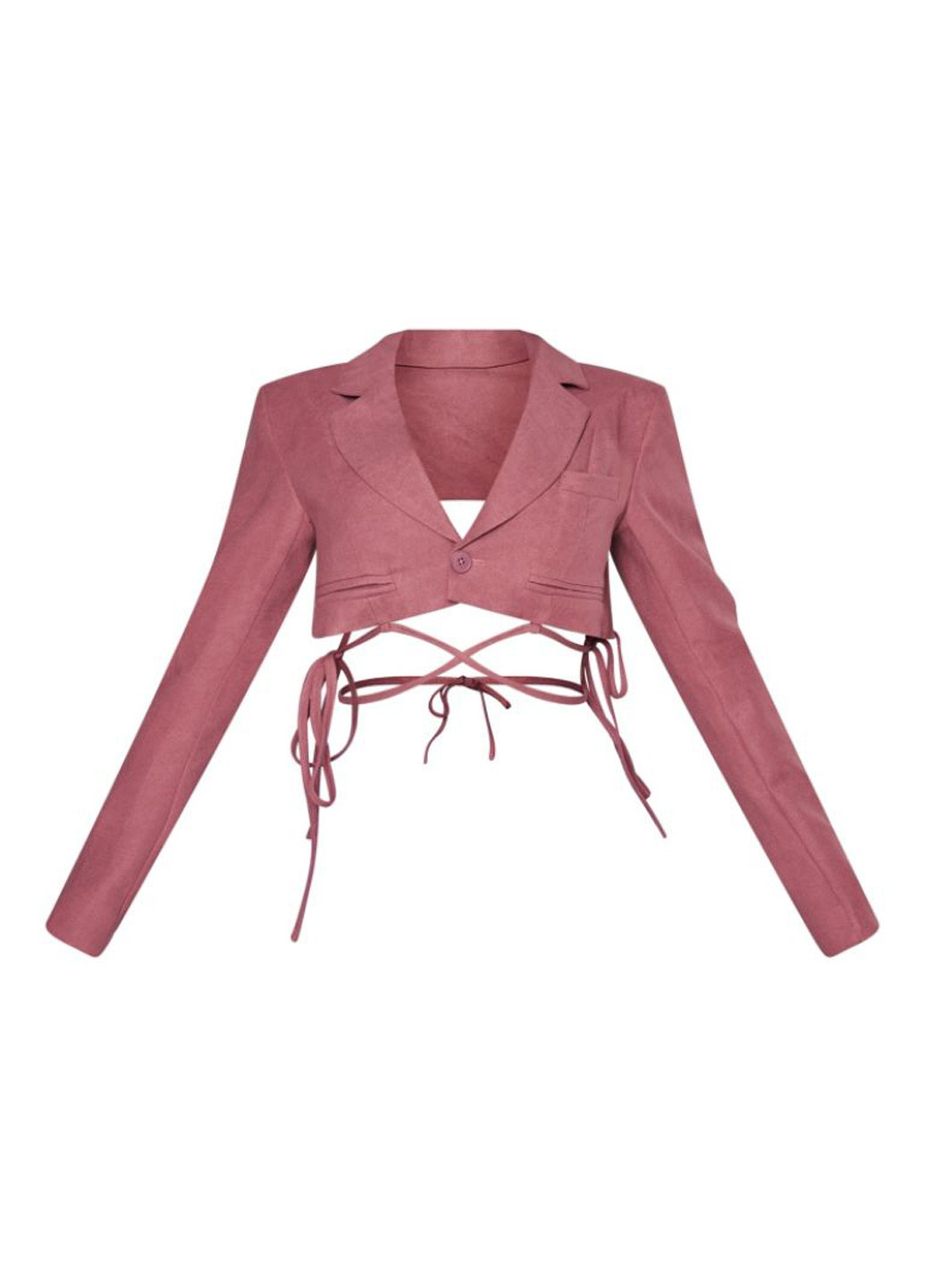 Бордовый женский жакет PrettyLittleThing однотонный - демисезонный