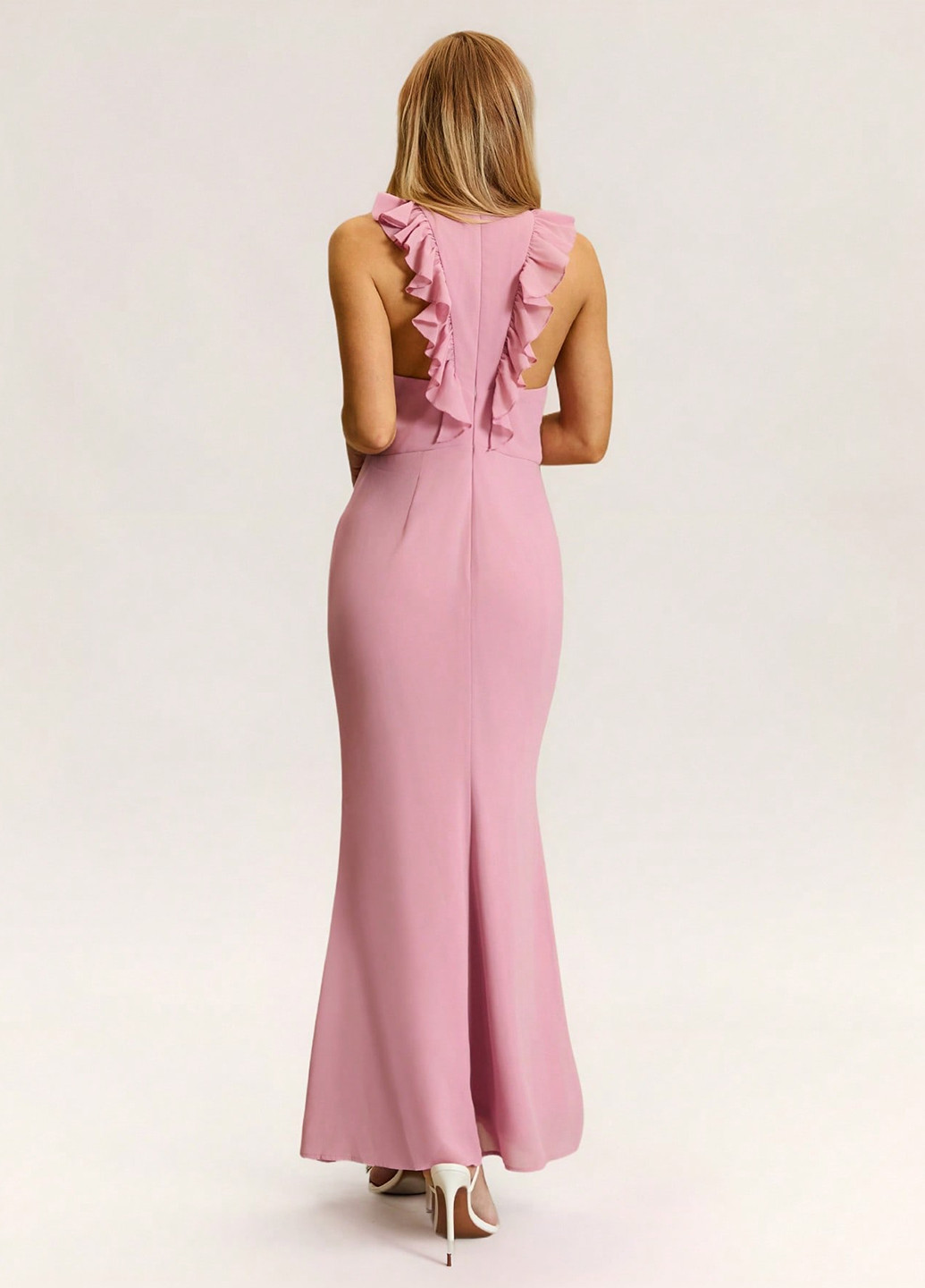 Світло-рожева вечірня сукня годе SHEIN однотонна