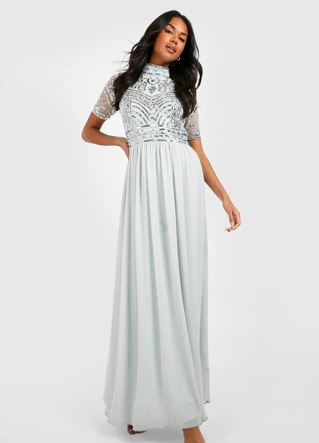Серое платье Boohoo