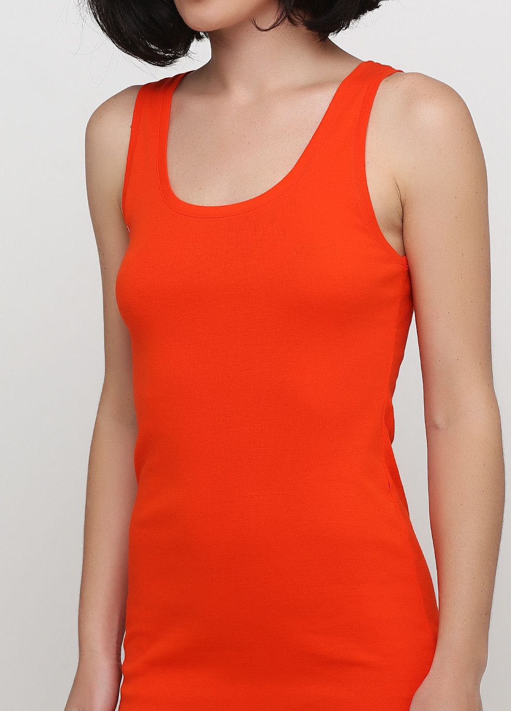 Оранжевое кэжуал платье платье-майка Petit Bateau однотонное