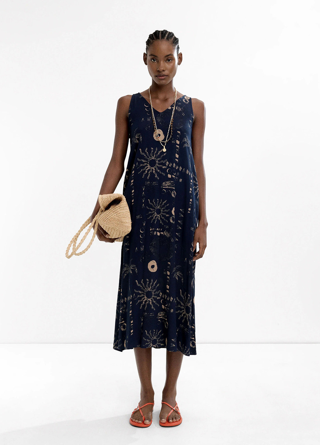 Черное кэжуал платье а-силуэт Parfois с рисунком