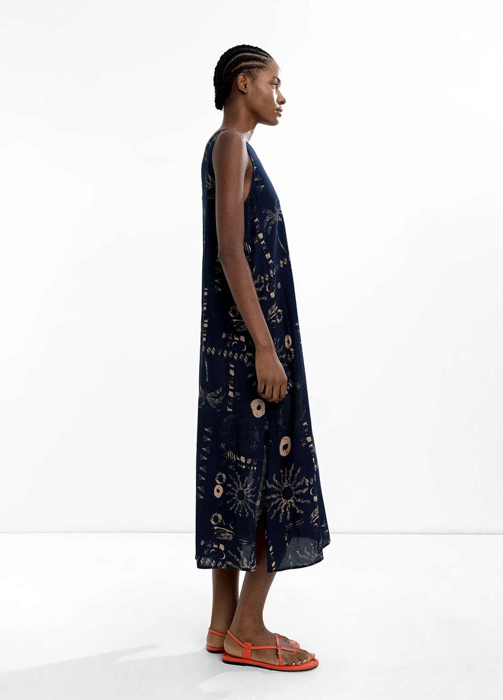 Черное кэжуал платье а-силуэт Parfois с рисунком