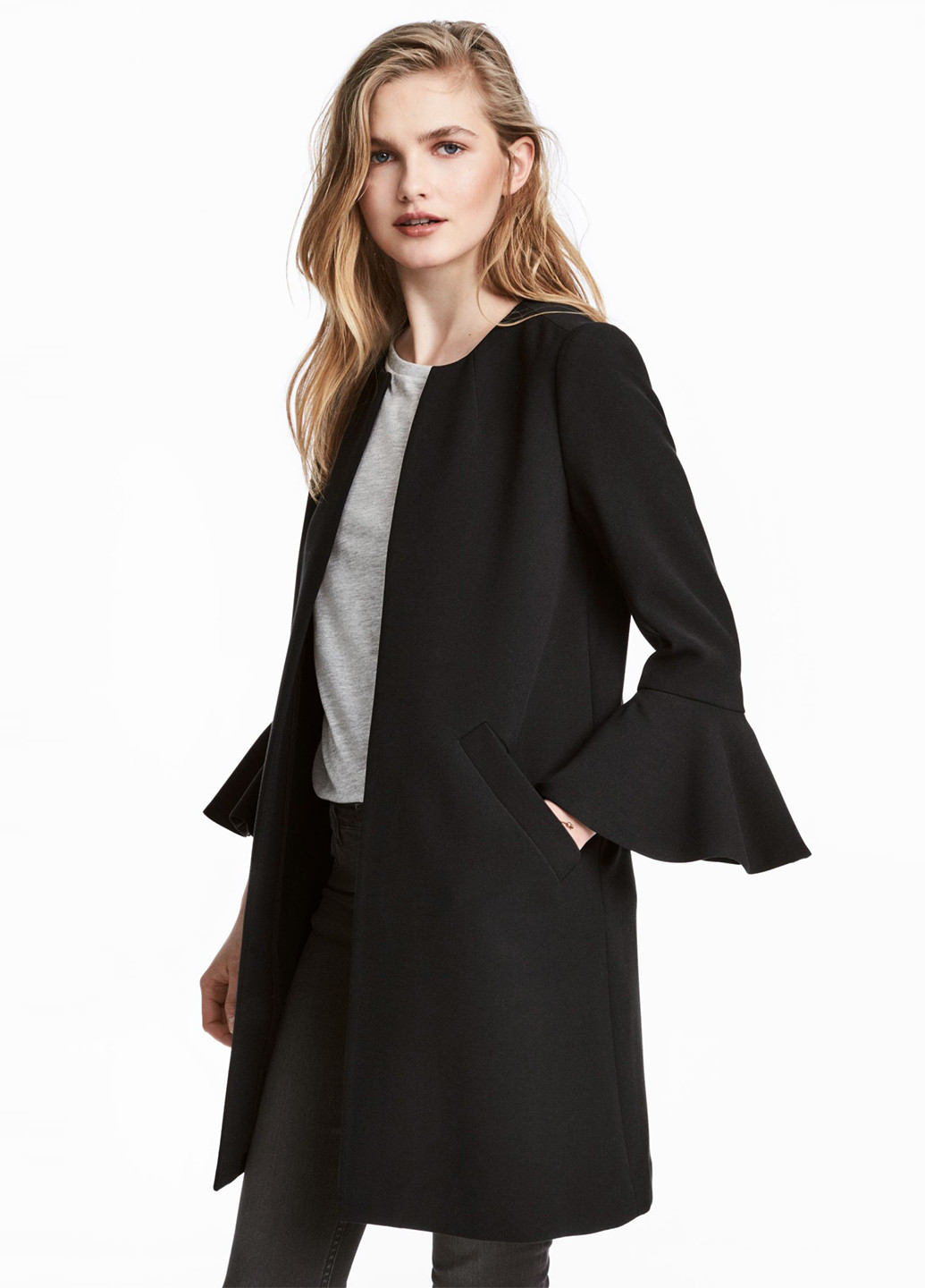 Черное демисезонное Пальто H&M