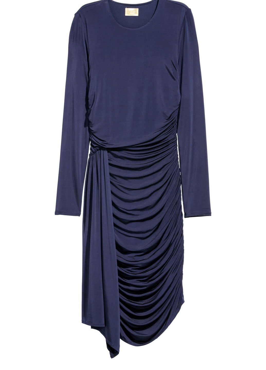 Темно-синее праздничный платье с драпировкой H&M однотонное
