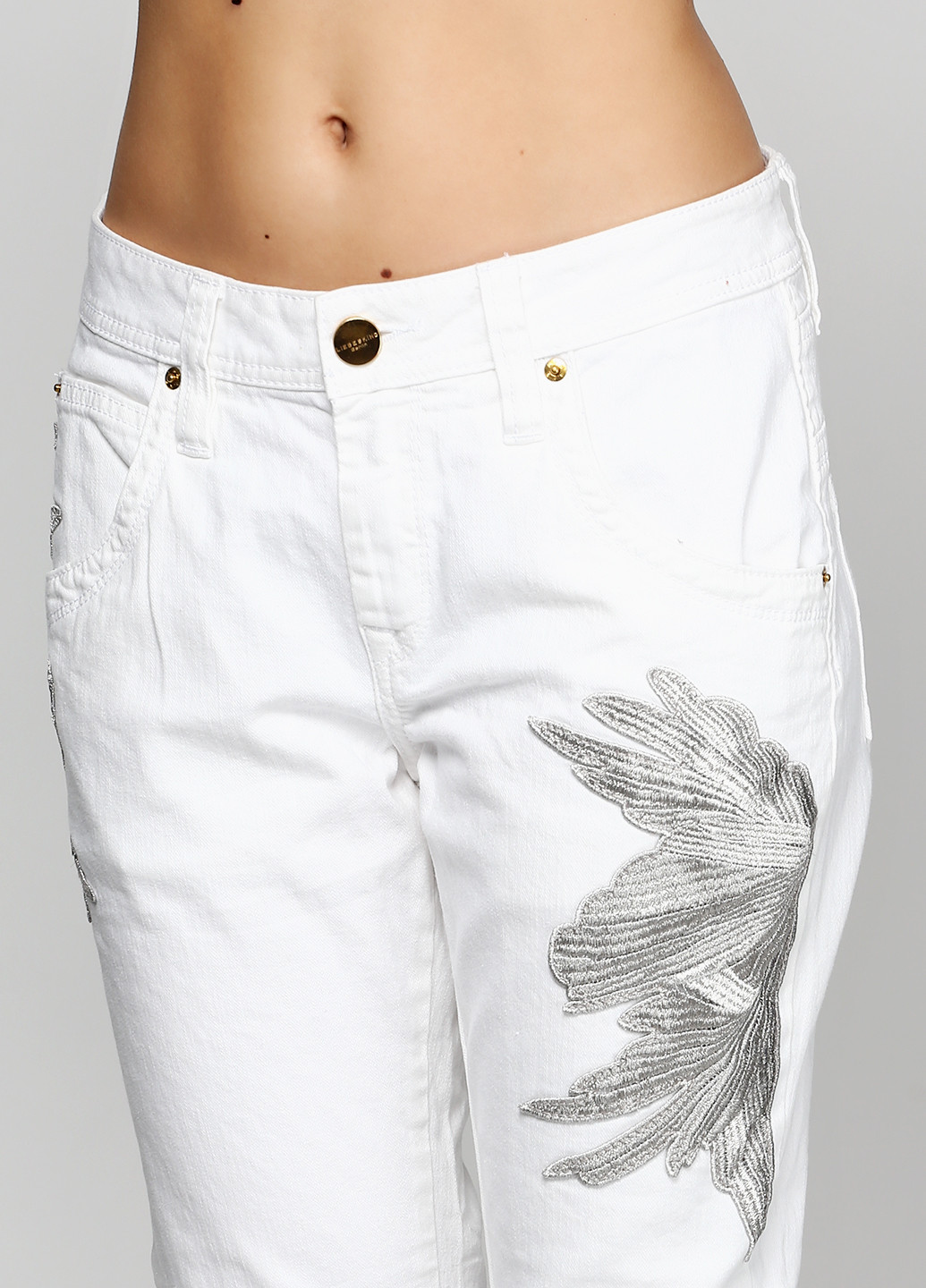 Белые демисезонные прямые джинсы Liebeskind