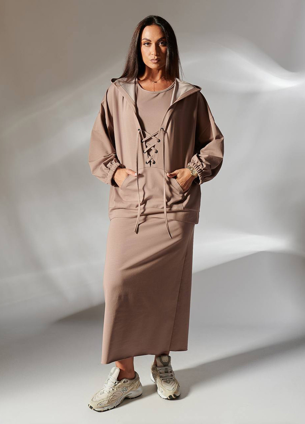 Бежева кежуал, спортивна сукня сукня-майка LibeAmore однотонна