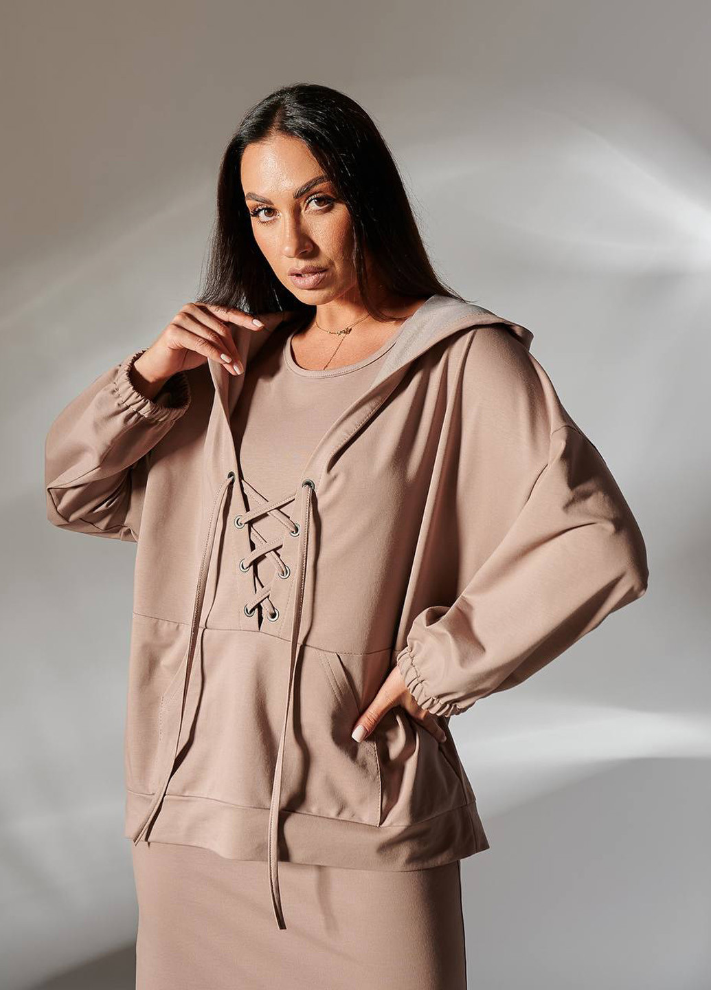 Бежева кежуал, спортивна сукня сукня-майка LibeAmore однотонна