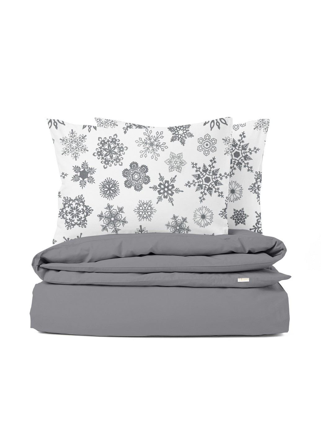 Евро комплект RANFORS GRAPHITE SNOWFLAKES GREY (пододеяльник 200х220 см, простынь 180х200х20 см, наволочка 2 шт 50х70 см) Cosas (251413587)