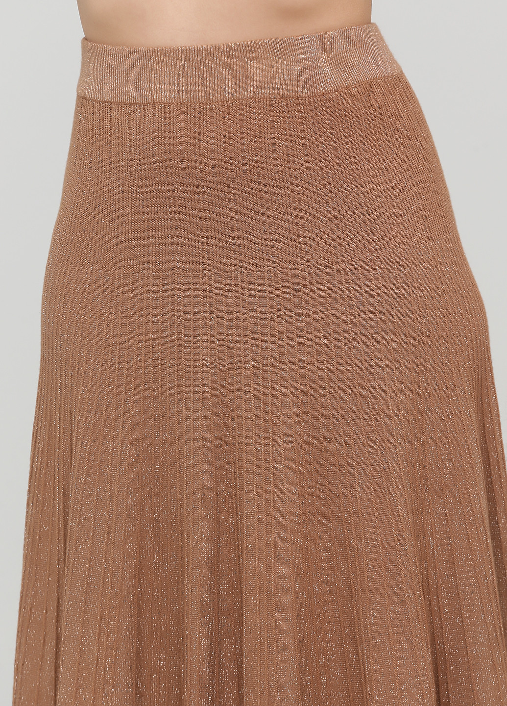 Светло-коричневая кэжуал однотонная юбка Beauty Women клешированная