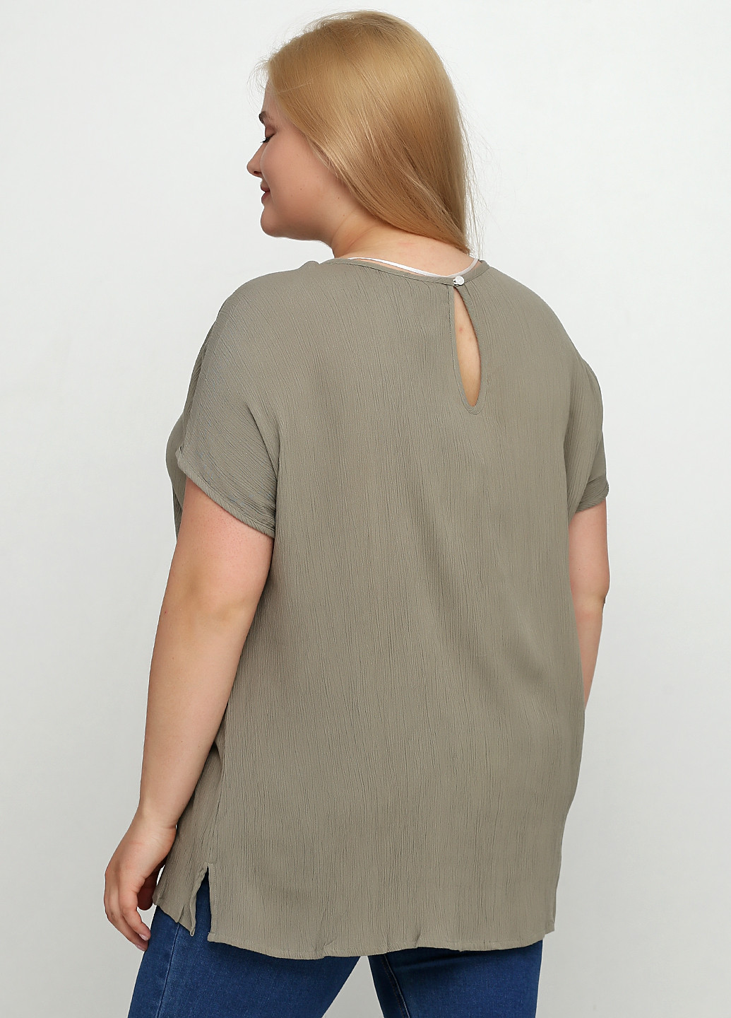 Оливковая (хаки) летняя блуза BRANDTEX COPENHAGEN