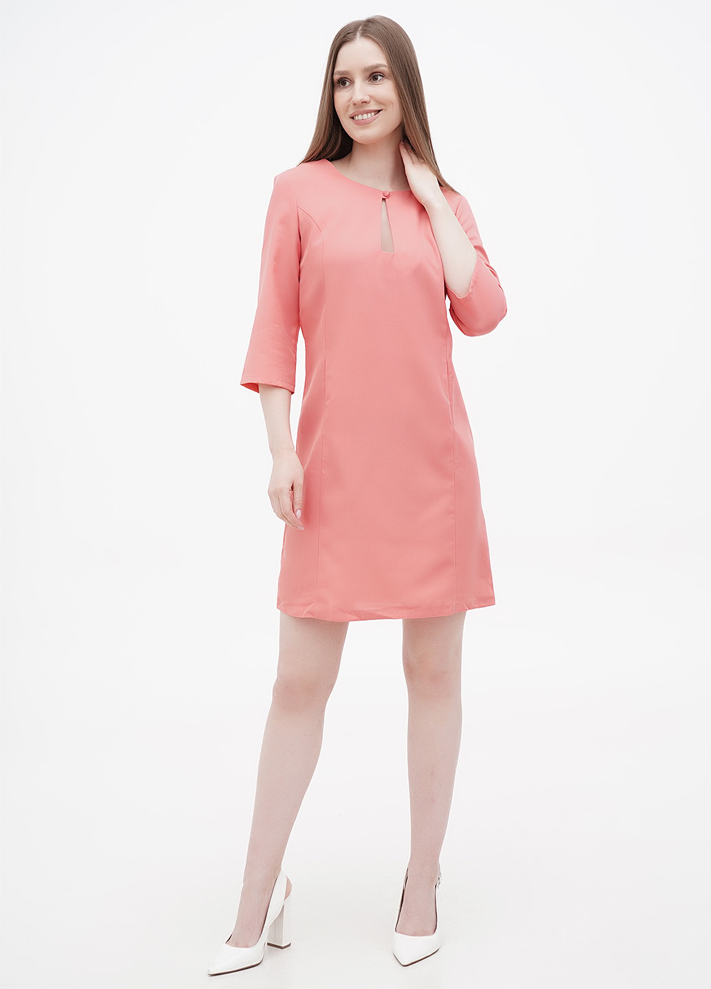 Розовое кэжуал платье а-силуэт Rebecca Tatti однотонное