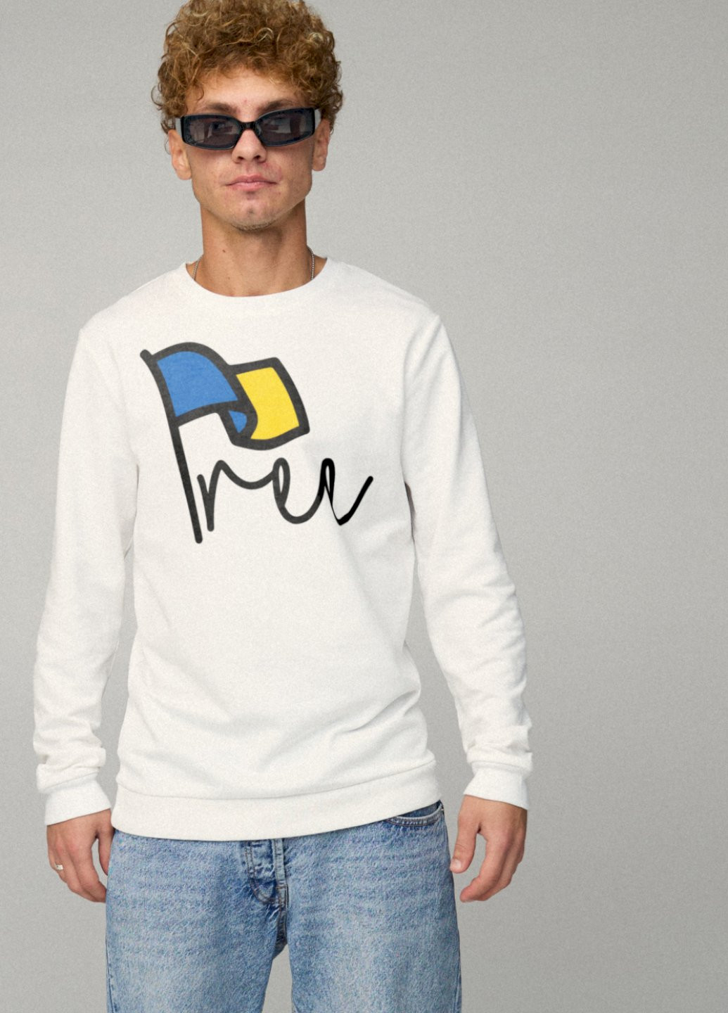 Білий свитшот мужской basic /no flis/ YAPPI малюнок (254557569)