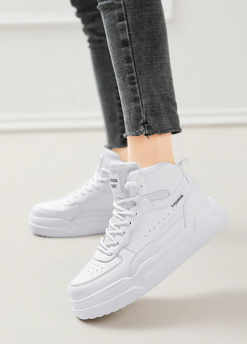 Кроссовки SHEIN белые демисезоны (340648537)