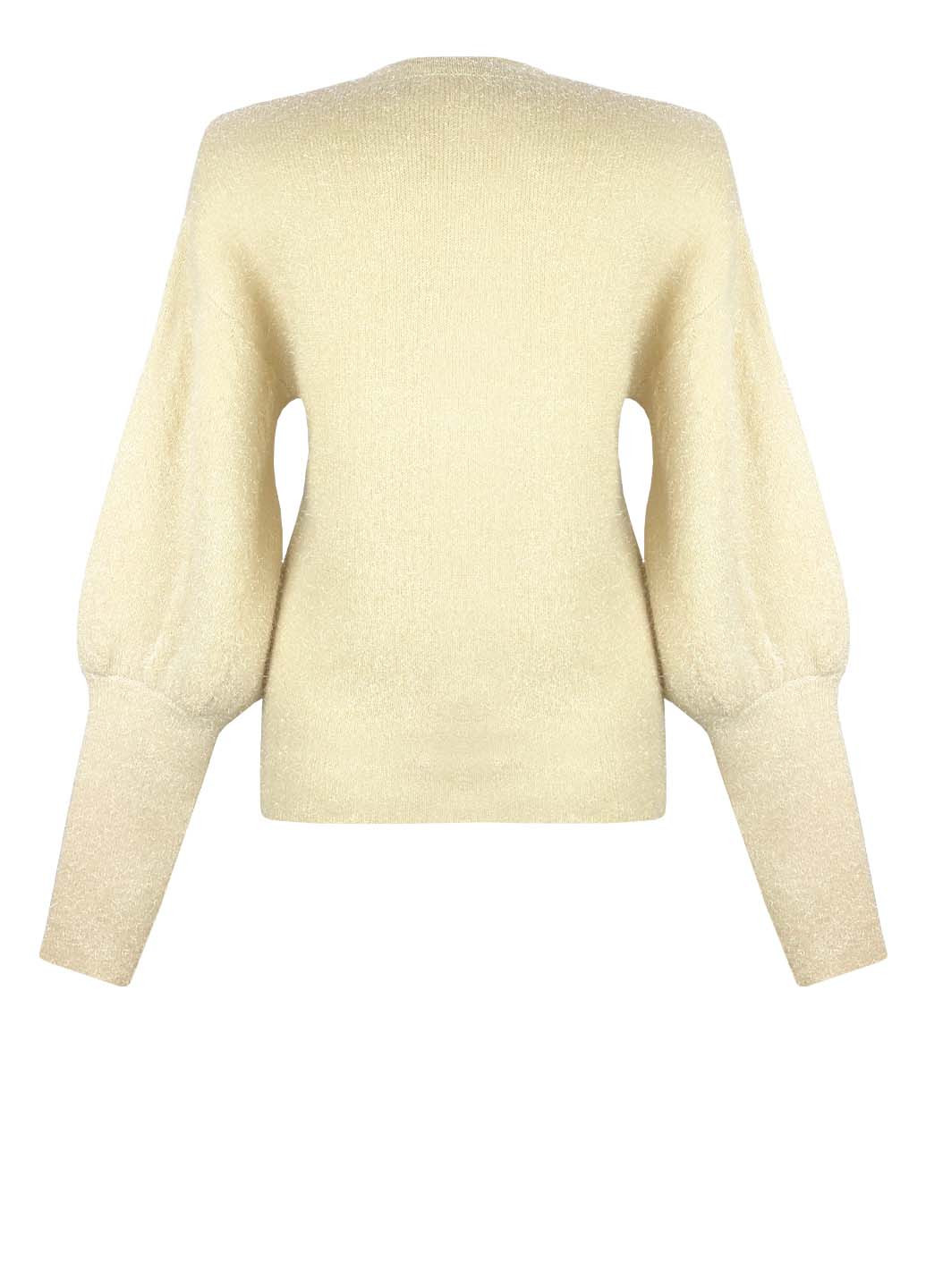 Молочний демісезонний светр з пишними рукавами джемпер Keepsake