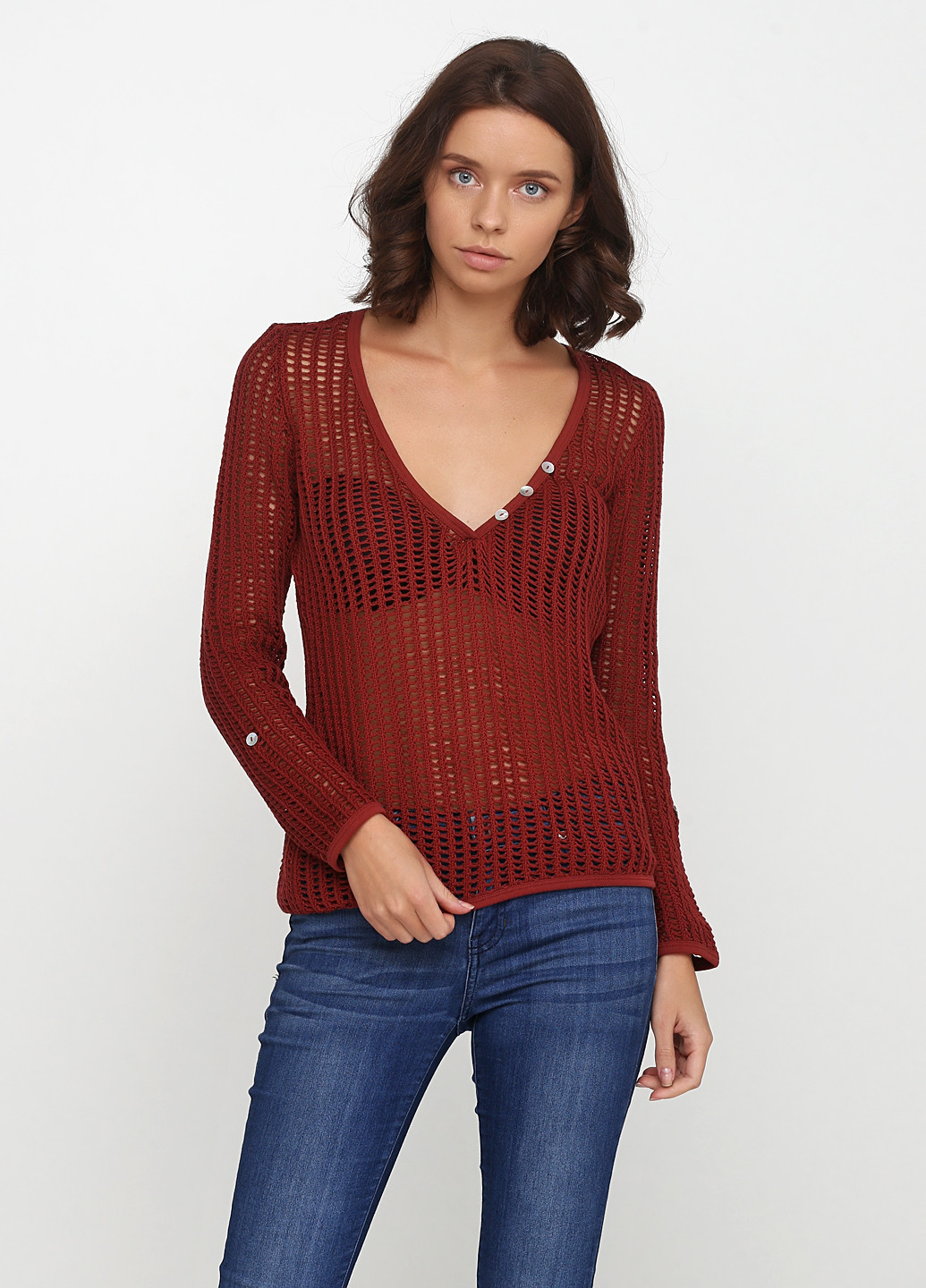 Світло-бордовий демісезонний пуловер пуловер B.C.