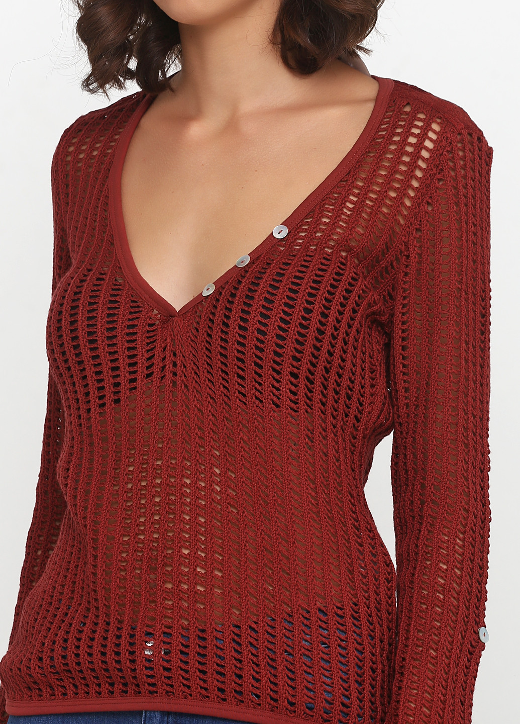 Светло-бордовый демисезонный пуловер пуловер B.C.