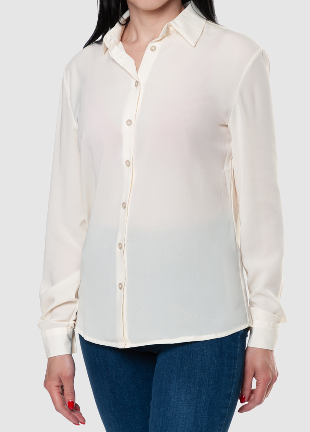 Молочна демісезонна блузи жіночі на запах Arber
