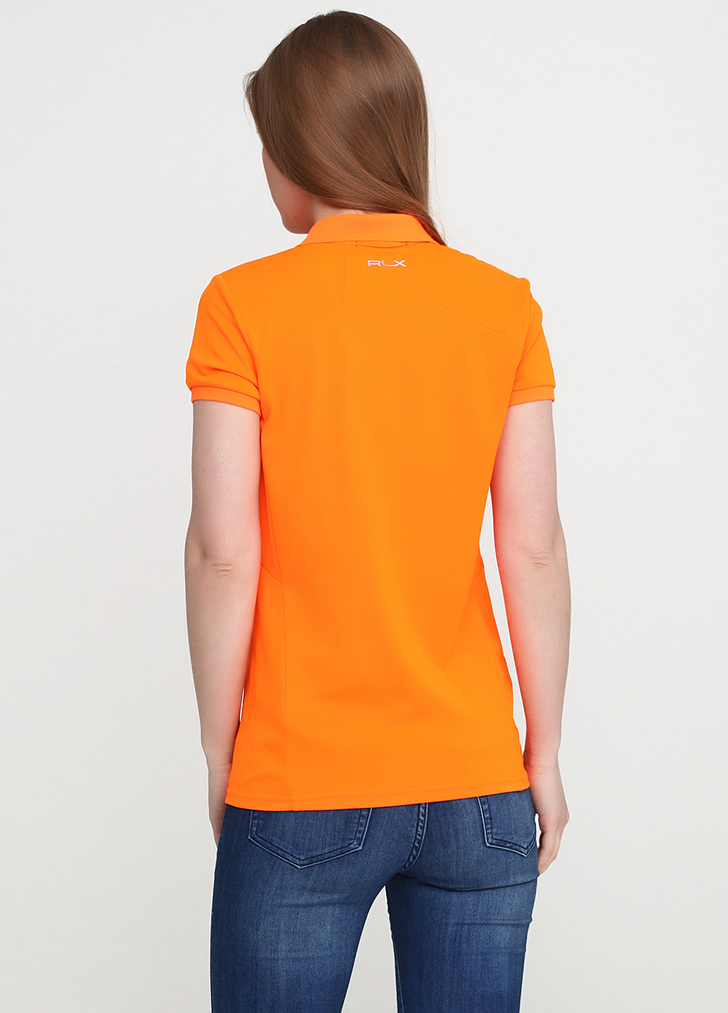 Оранжевая женская футболка-поло Ralph Lauren однотонная