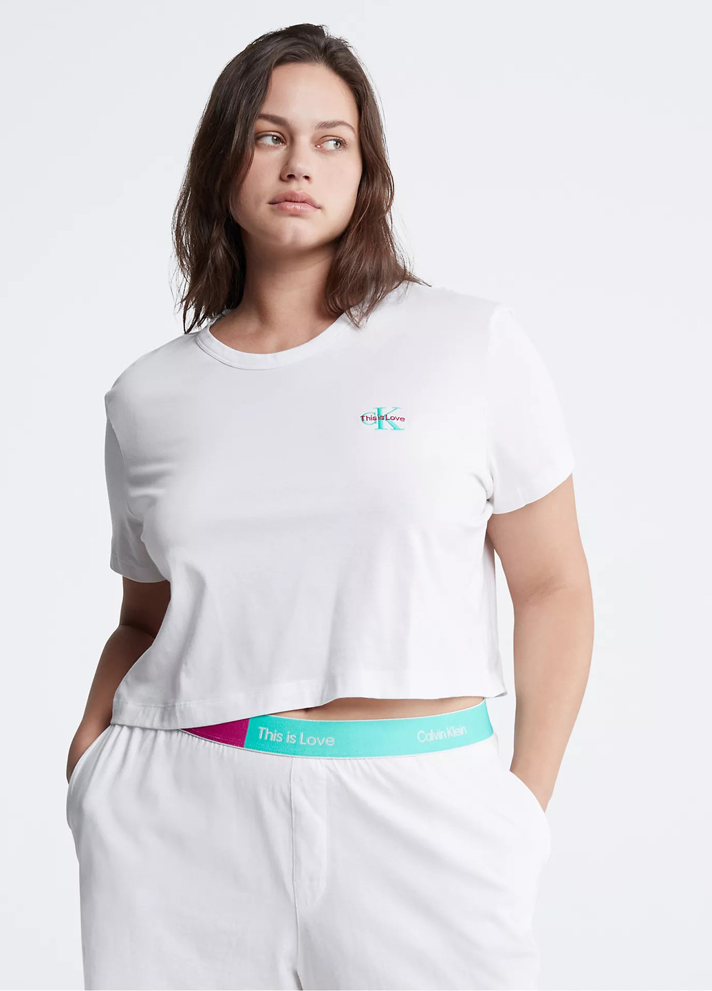 Біла всесезон піжама (футболка, шорти) футболка + шорти Calvin Klein