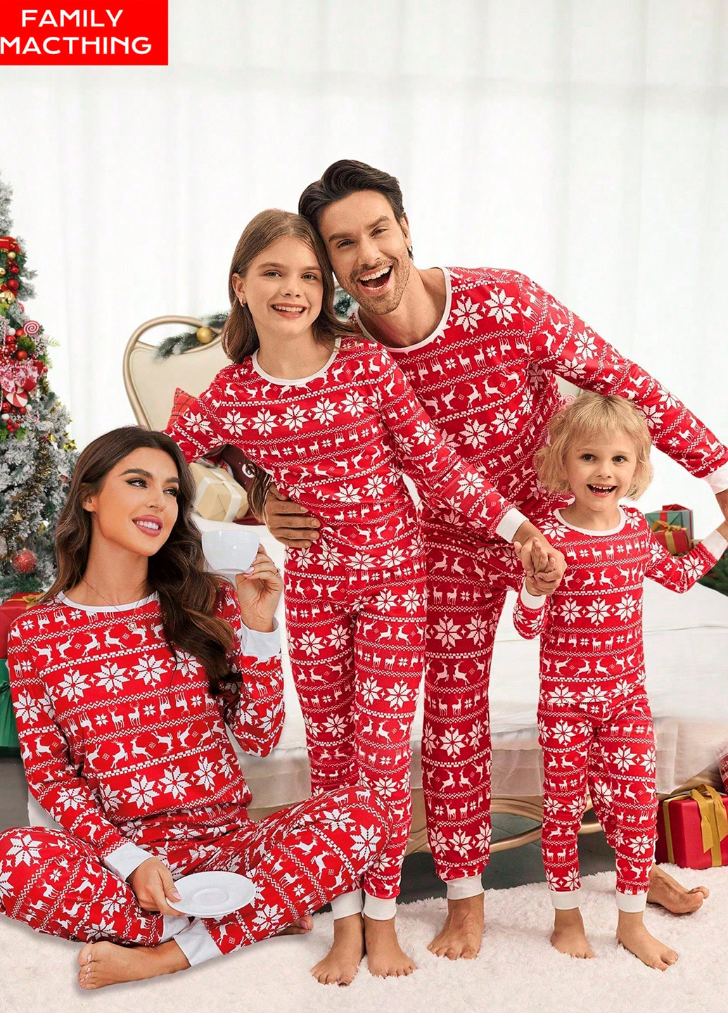 Красная всесезон пижама (лонгслив, брюки) лонгслив + брюки SHEIN