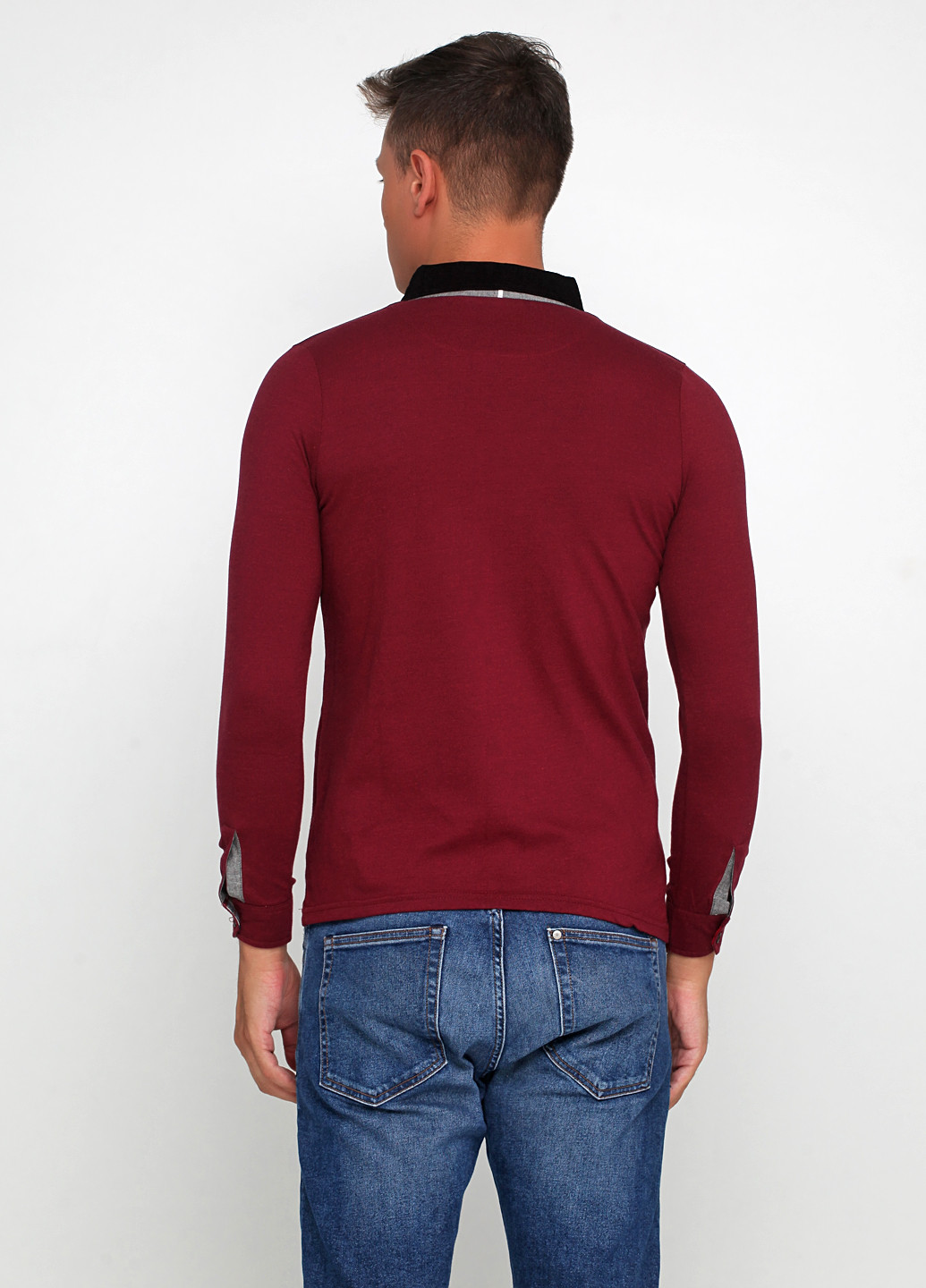 Бордовая футболка-поло для мужчин Mccrain в полоску
