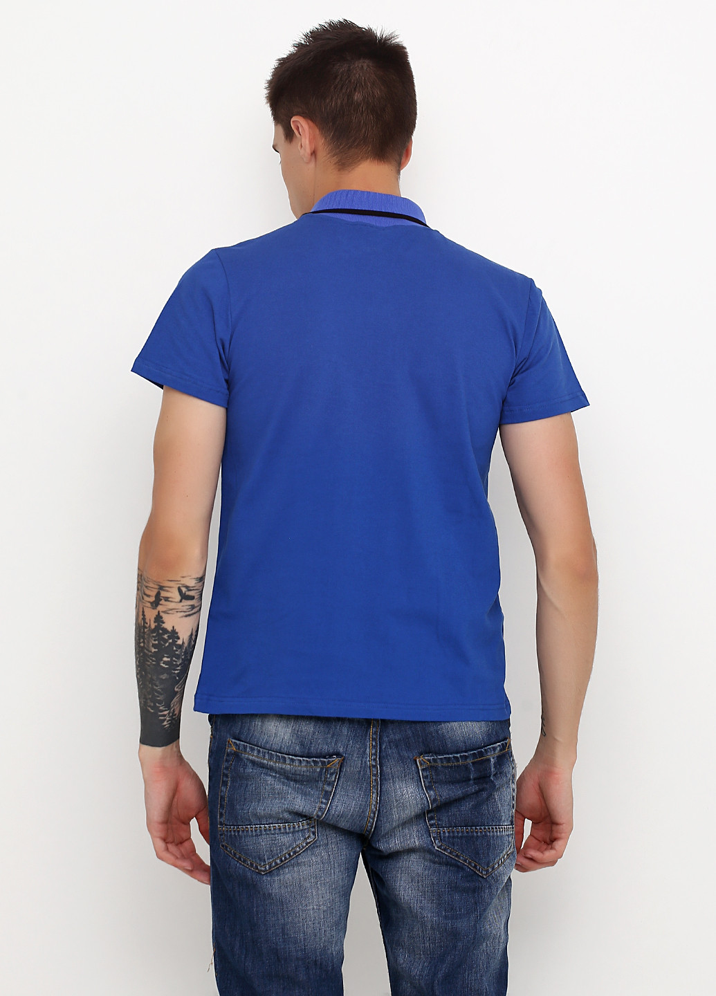 Синяя футболка-поло для мужчин Manatki однотонная