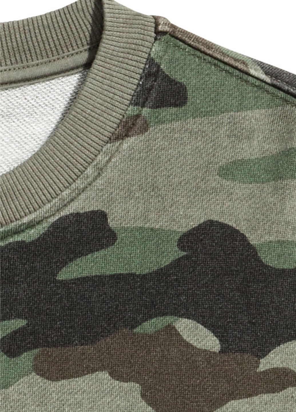 Свитшот H&M - Приталенный крой камуфляжный хаки кэжуал - (162223141)