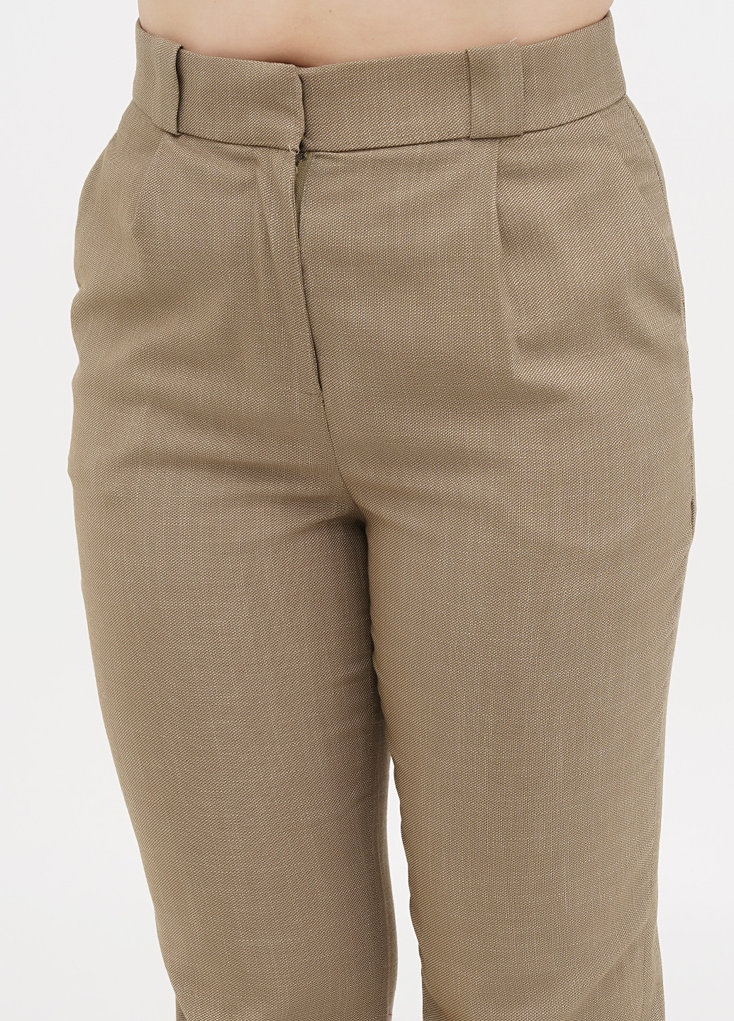Хаки кэжуал демисезонные укороченные брюки H&M