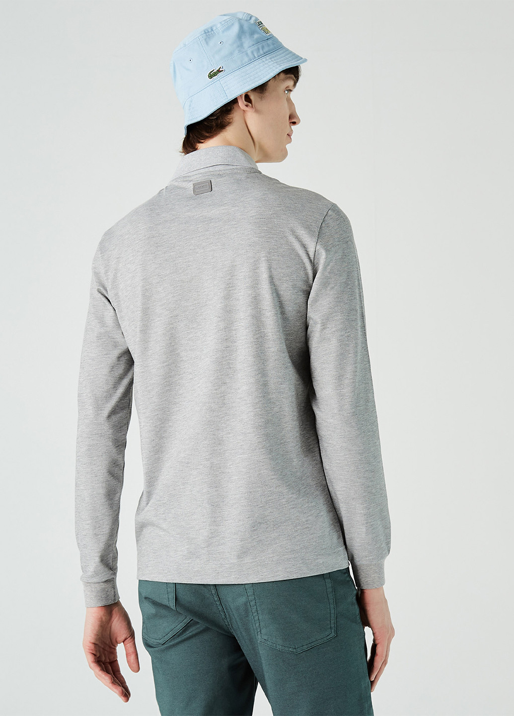 Светло-серая футболка-поло для мужчин Lacoste меланжевая