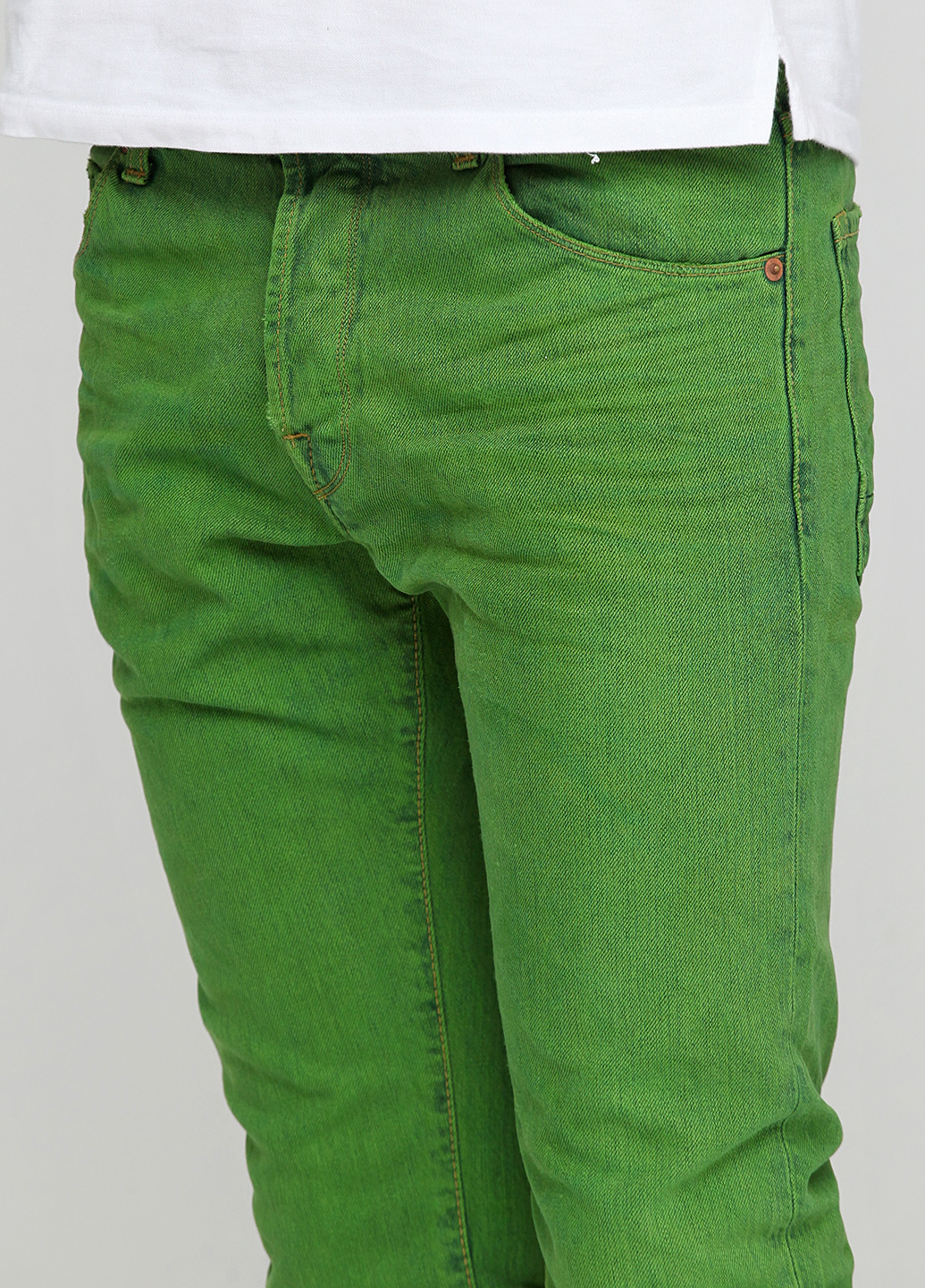 Зеленые демисезонные прямые джинсы Reign
