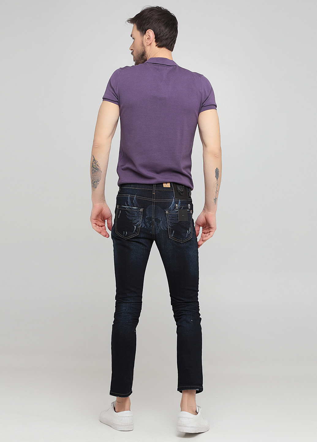 Темно-синие демисезонные скинни, укороченные джинсы RePlic