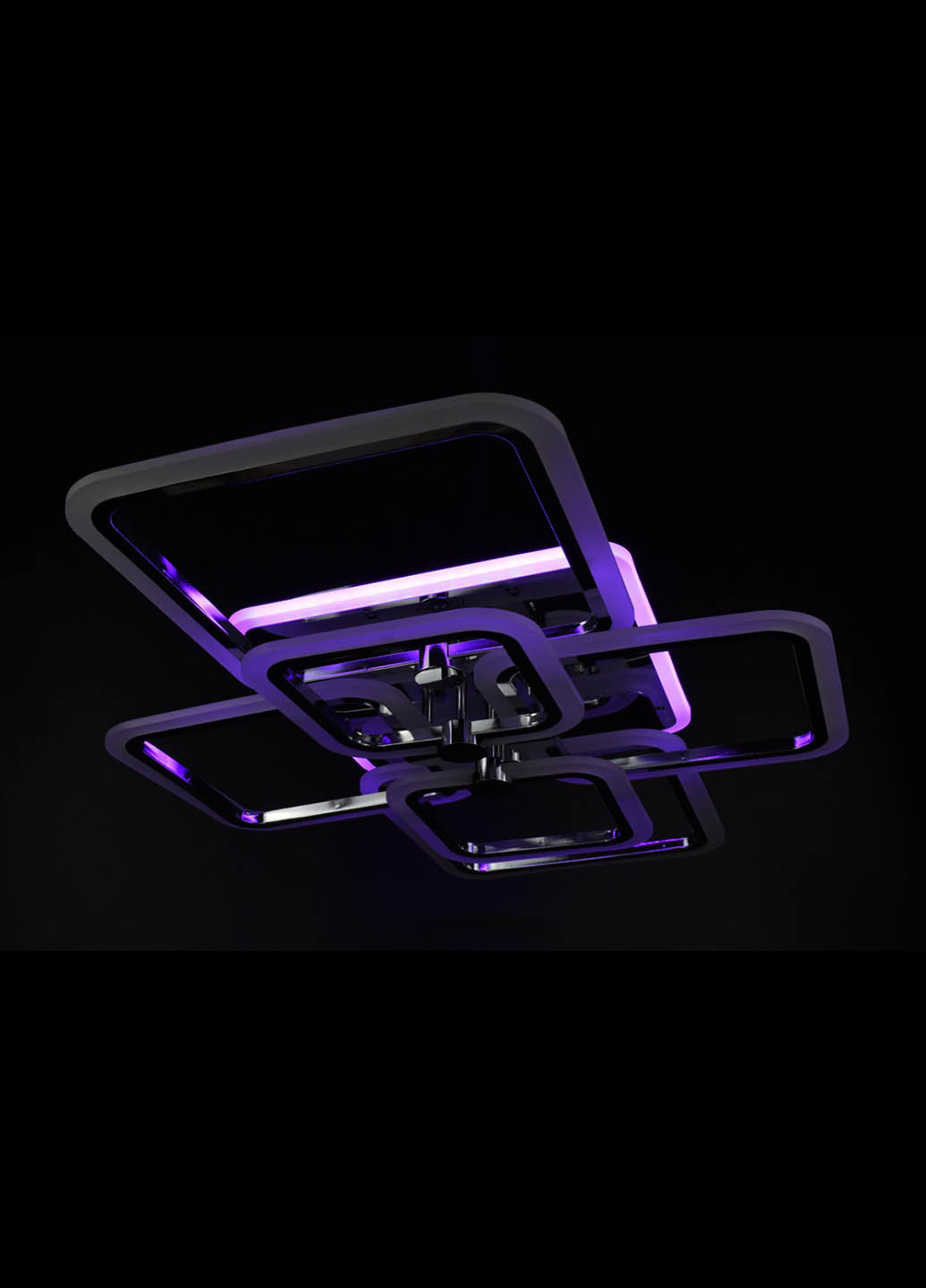 Люстра стельова LED з пультом A2503 / 2 + 2 + 2-RGB-ch Хром 12х59х80 см. Handmade (234540000)
